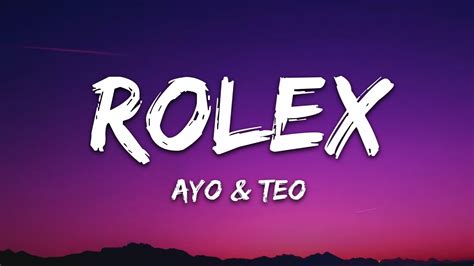 yo ns teo rolex|teo and ayo rolex lyrics.